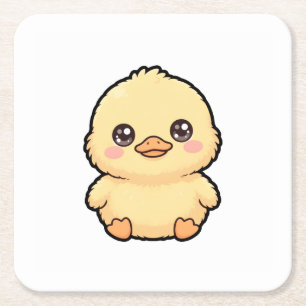 Cute Baby Eend Kuiken  Kartonnen Onderzetters