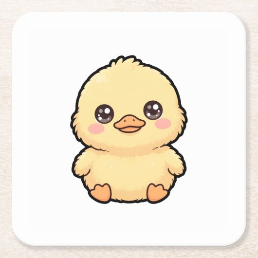 Cute Baby Eend Kuiken Kartonnen Onderzetters (Voorkant)