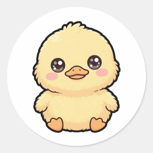 Cute Baby Eend Kuiken Klassieke Sticker (Voorkant)