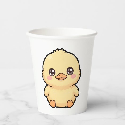 Cute Baby Eend Kuiken Papieren Bekers (Voorkant)