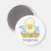 Cute baby eend per afbeelding van de cartoon van d magneet (Voorkant / Achterkant)