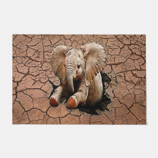 Cute Baby Elephant 3D Doormat | Elephant Lover Gif Deurmat