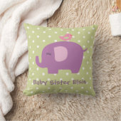 Cute Baby Elephant and Bird Personalised Pillow Kussen (Deken)