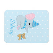Cute Baby Elephant and Teddy Bear Magnet Magneet (Horizontaal)
