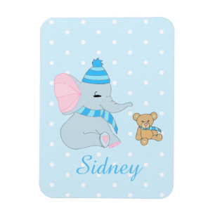 Cute Baby Elephant and Teddy Bear Magnet Magneet