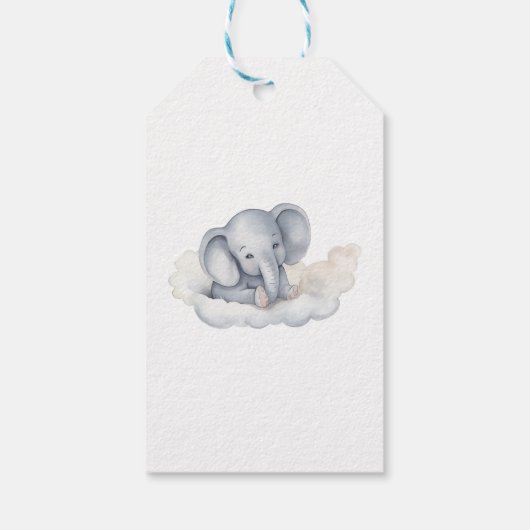 Cute Baby Elephant Baby shower Cadeaulabel (Achterkant)