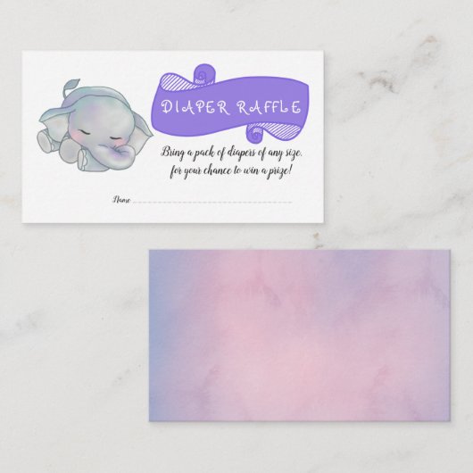 Cute Baby Elephant | Baby shower Informatiekaartje (Voorkant / Achterkant)