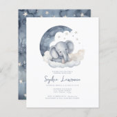 Cute Baby Elephant Baby shower Invitation (Voorkant / Achterkant)