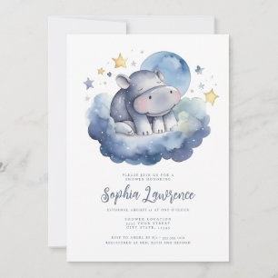 Cute Baby Elephant Baby shower Invitation Kaart