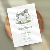 Cute Baby Elephant Baby shower Invitation Kaart