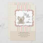 Cute Baby Elephant Baby shower Kaart (Voorkant / Achterkant)