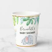 Cute Baby Elephant Baby shower Paper cup Papieren Bekers (Achterkant)