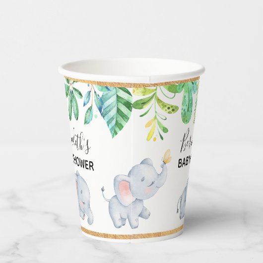 Cute Baby Elephant Baby shower Paper cup Papieren Bekers (Rechts)