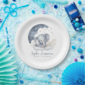 Cute Baby Elephant Baby shower Papieren Bordje (Feest)