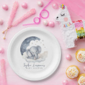Cute Baby Elephant Baby shower Papieren Bordje (Feest)