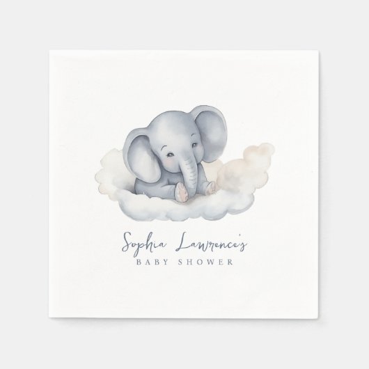 Cute Baby Elephant Baby shower Servet (Voorkant)