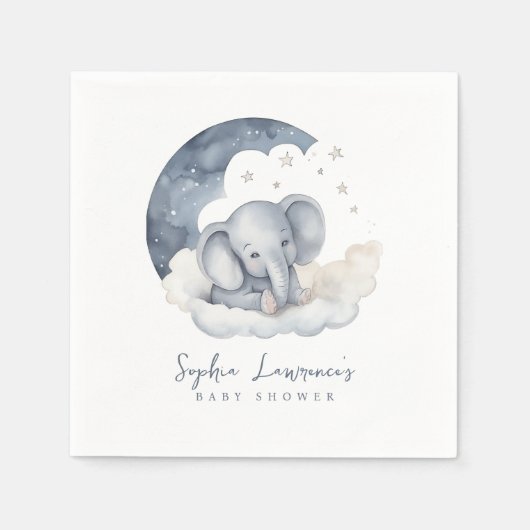 Cute Baby Elephant Baby shower Servet (Voorkant)