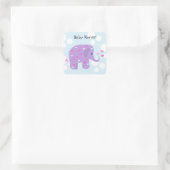 Cute Baby Elephant Baby shower Vierkante Sticker (Tas)