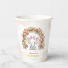 Cute Baby Elephant Balloon Arch Birthday Papieren Bekers