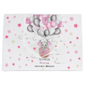 Cute Baby Elephant Balloon Basket Girl Baby shower Groot Cadeauzakje (Voorkant)