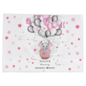 Cute Baby Elephant Balloon Basket Girl Baby shower Groot Cadeauzakje (Achterkant)