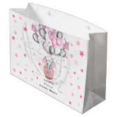 Cute Baby Elephant Balloon Basket Girl Baby shower Groot Cadeauzakje (Achterkant Gekanteld)