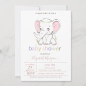 Cute Baby Elephant Balloons Baby shower Kaart (Voorkant)