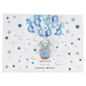 Cute Baby Elephant Balloons Basket Boy Baby shower Groot Cadeauzakje (Achterkant)