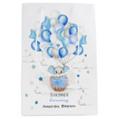 Cute Baby Elephant Balloons Basket Boy Baby Shower Medium Cadeauzakje (Voorkant)