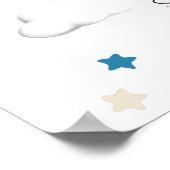 Cute Baby Elephant Balloons Basket Boy Baby shower Poster (Hoek)