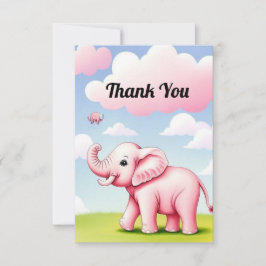 Cute Baby Elephant Bedankkaart