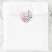 Cute Baby Elephant Bedankt Ronde Sticker (Tas)