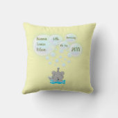 Cute Baby Elephant Belling Monogramed Kussen (Achterkant)