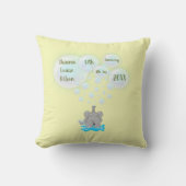 Cute Baby Elephant Belling Monogramed Kussen (Voorkant)