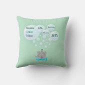Cute Baby Elephant Belling Monogramed Kussen (Achterkant)