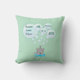 Cute Baby Elephant Belling Monogramed Kussen