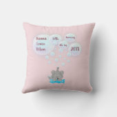Cute Baby Elephant Belling Monogramed Kussen (Achterkant)