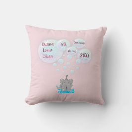 Cute Baby Elephant Belling Monogramed Kussen