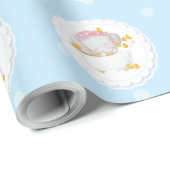 Cute Baby Elephant Birthday Cadeaupapier (Rol Hoek)