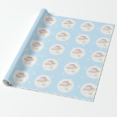 Cute Baby Elephant Birthday Cadeaupapier (Uitgerold)