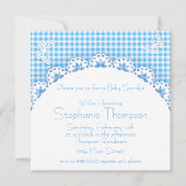 Cute Baby Elephant Blue Baby Sprinkle Shower Kaart (Achterkant)