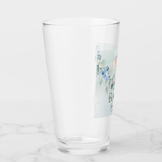 Cute Baby Elephant Blue Rozen Glas (Rechts)