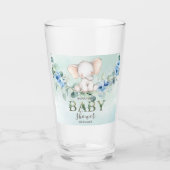 Cute Baby Elephant Blue Rozen Glas (Voorkant)