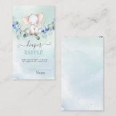 Cute Baby Elephant Blue Rozen Informatiekaartje (Voorkant / Achterkant)