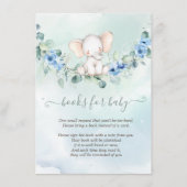 Cute Baby Elephant Blue Rozen Informatiekaartje (Voorkant)