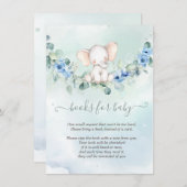 Cute Baby Elephant Blue Rozen Informatiekaartje (Voorkant / Achterkant)