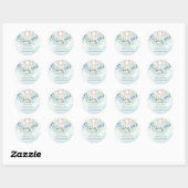 Cute Baby Elephant Blue Rozen Ronde Sticker (Vel)