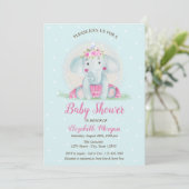 Cute Baby Elephant, Blue Stippen Baby shower Kaart (Staand voorkant)