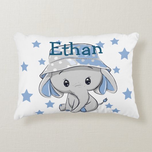 Cute Baby Elephant Boy Accent Kussen (Voorkant)