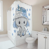 Cute Baby Elephant Boy Douchegordijn (In situ)